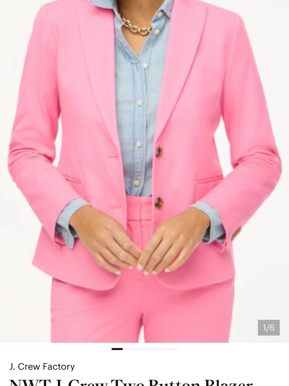 J. Crew Pink Two-Button Women's Blazer